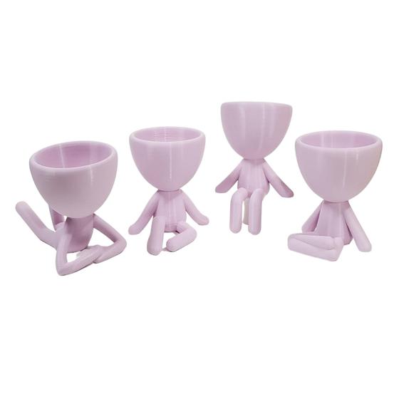 Imagem de Kit 4 vasos Decor BOB  Robert Plant Para Suculentas  e Cactos Lavanda