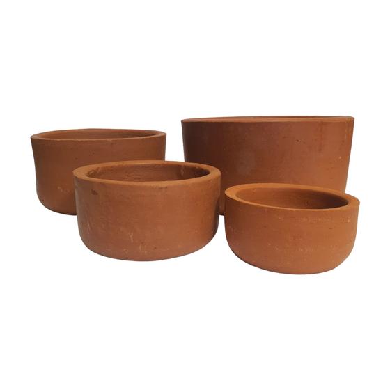 Imagem de Kit 4 vasos para flores suculentas em barro natural decorar