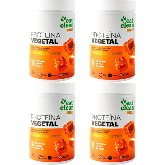 Imagem de Kit 4 Vegan Protein Salted Caramel Eat Clean 600g - Proteína Vegana