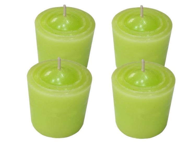 Imagem de Kit 4 Velas Perfumadas Com Aroma De Capim-limão - Cor Verde
