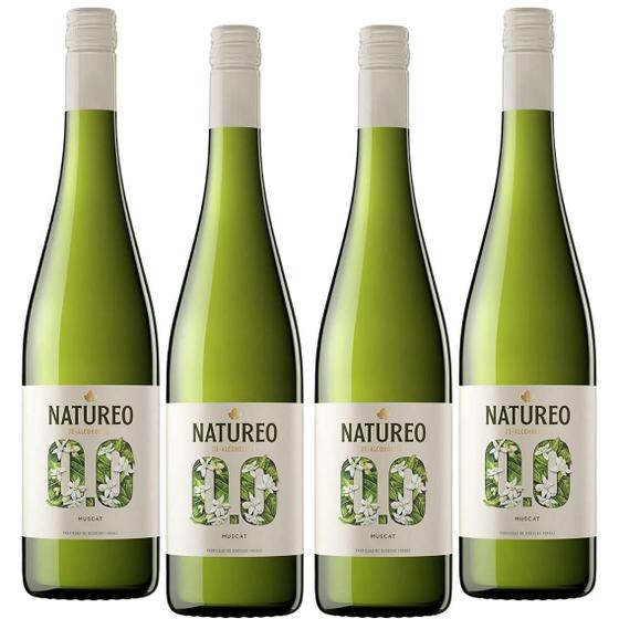 Imagem de Kit 4 Vinho Sem Álcool Natureo Branco Espanhol 0,0% - 750mL