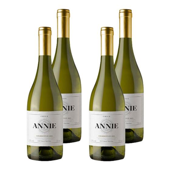 Imagem de Kit 4 Vinhos Annie Special Reserve Chardonnay Branco Chile 750ml