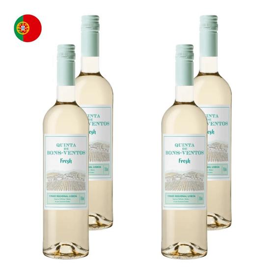 Imagem de Kit 4 Vinhos Quinta de Bons Ventos Fresh Branco Portugal 750ml