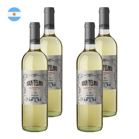 Imagem de Kit 4 Vinhos San Telmo Chardonnay Branco Argentina 750ml