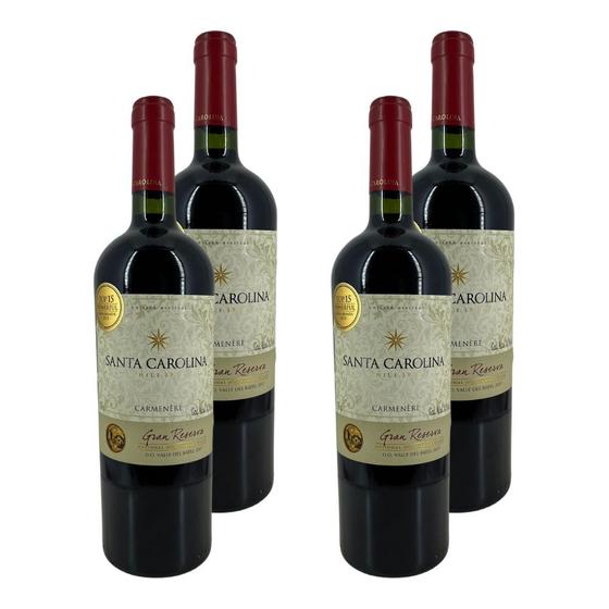 Imagem de Kit 4 Vinhos Santa Carolina Gran Reserva Carmenére Tinto Chile 750ml