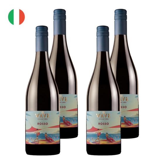 Imagem de Kit 4 Vinhos Settesoli Wave Rosso Tinto Itália 750ml