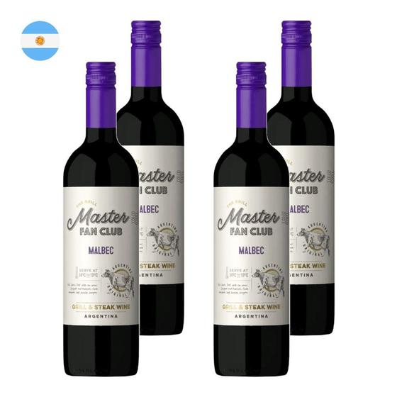 Imagem de Kit 4 Vinhos The Grill Master Malbec Tinto Argentina 750ml