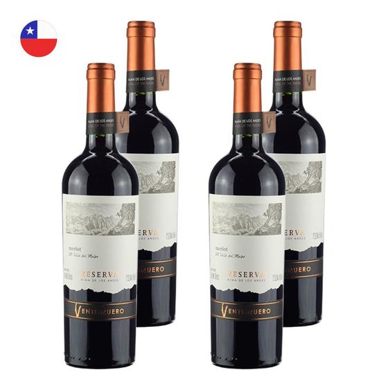 Imagem de Kit 4 Vinhos Ventisquero Reserva Merlot Tinto Chile 750ml