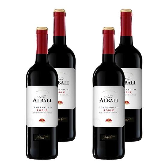 Imagem de Kit 4 Vinhos Viña Albali Roble Tinto Espanha 750ml