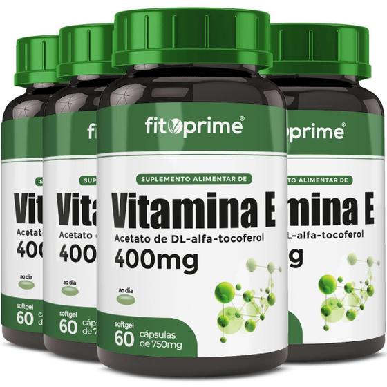 Imagem de Kit 4 Vitamina E 400Mg 400Ui Por Cápsula Com 60 Cápsulas