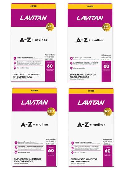 Imagem de Kit 4 Vitamina Lavitan A-Z Mulher Polivitamínico 60Cpr-Cimed