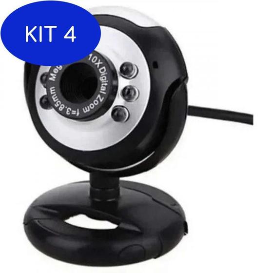 Imagem de Kit 4 Web Cam Microfone HD Ley-53 720P