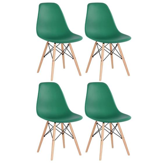 Imagem de KIT - 4 x cadeiras Charles Eames Eiffel DSW - Base de madeira clara