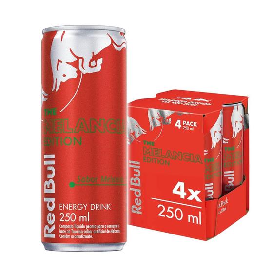 Imagem de Kit 4 x Energético Red Bull Energy Drink Melancia 250 ml (4 latas)