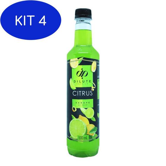 Kit 4 Xarope Dilute Para Drinks Soda Italiana Gin Citrus Dilute