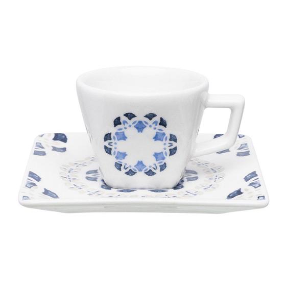 Imagem de Kit 4 Xícaras Com Pires Quartier Babet Oxford Porcelana 200 ML