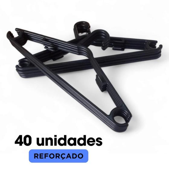 Imagem de kit 40 cabides de Roupas Modelo Reforçado 