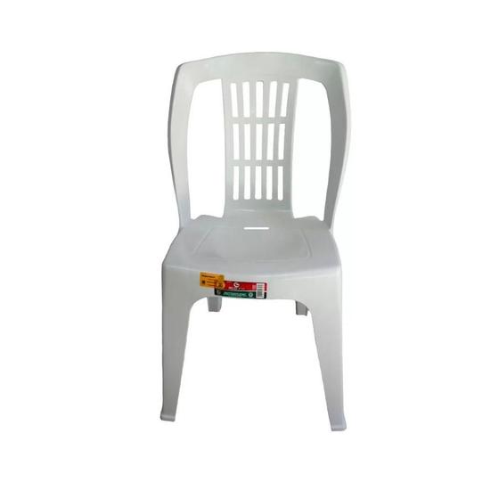 Imagem de Kit 40 Cadeira Plástica Bistrô Branca Reforçada Carga 182kg
