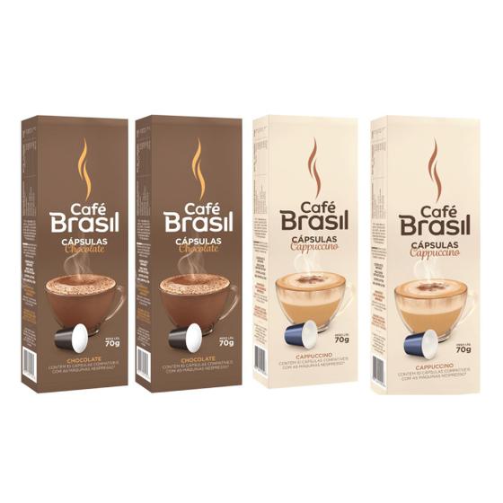 Kit 40 Capsulas Chocolate Cappuccino P/ Cafeteira Nespresso - Café Brasil -  Cápsula de Café - Magazine Luiza