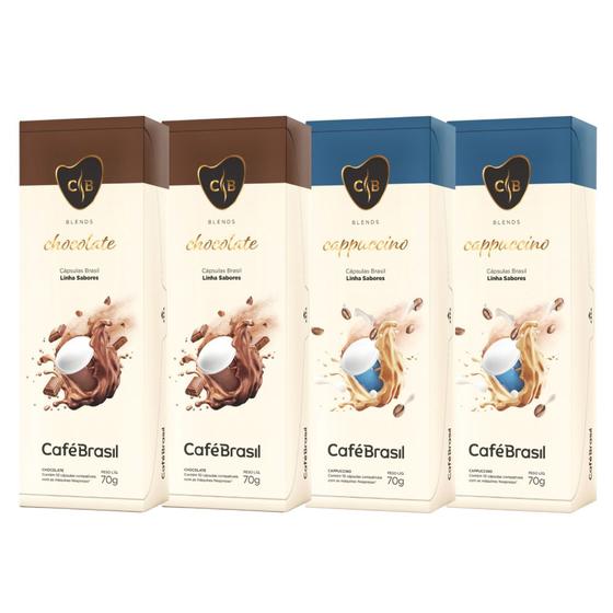 Imagem de Kit 40 Capsulas Chocolate Cappuccino P/ Cafeteira Nespresso
