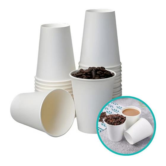 Imagem de Kit 40 Copos Papel Branco 266ml Biodegradável Café Chá Expresso