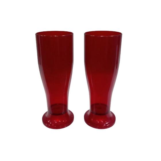 Imagem de Kit 40 Copos Tulipa Vermelho Acrílico 290ml