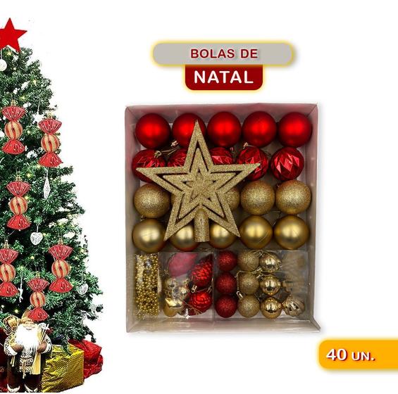 Imagem de Kit 40 Enfeites de Natal Premium Decoração Completa Arvore