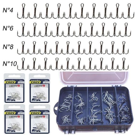 Imagem de Kit 40 Garateias Crown Tamanho 4/6/8/e 10 + Estojo Box
