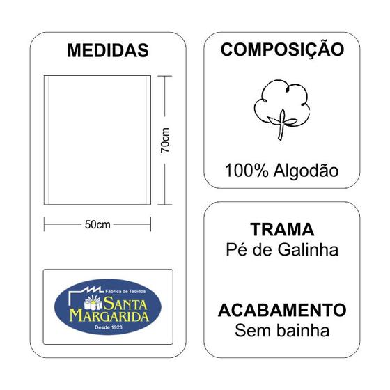 Imagem de Kit 40 Panos de Prato Santa Margarida PP 24, Pé de Galinha - SEM Bainha