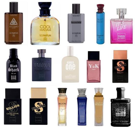 Kit 40 Perfumes Paris Elysees 100ml Tradicionais a escolha Menor preço em Kit 40 Perfumes Paris Elysees 100ml Tradicionais a escolha