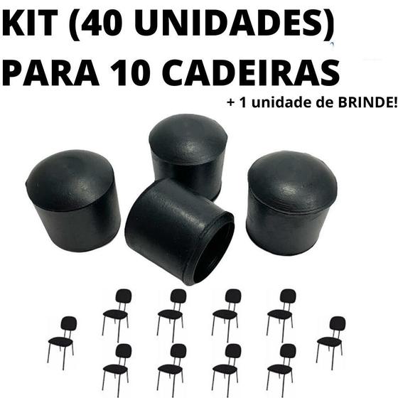 Imagem de Kit 40 Unidades Sapata Ponteira Protetor Calce Cadeira 2,25 cm 1 Pol