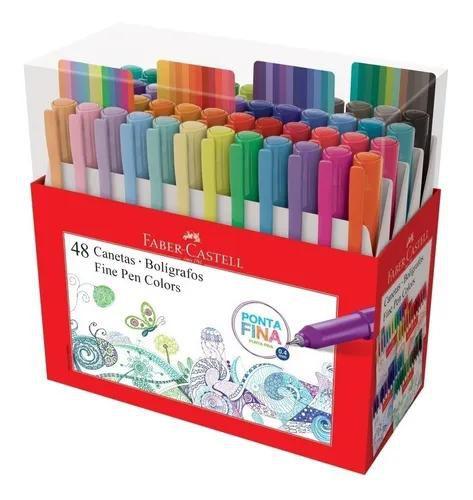 Imagem de Kit 48 Canetas Ponta Fina Fine Pen Colors Faber Castell