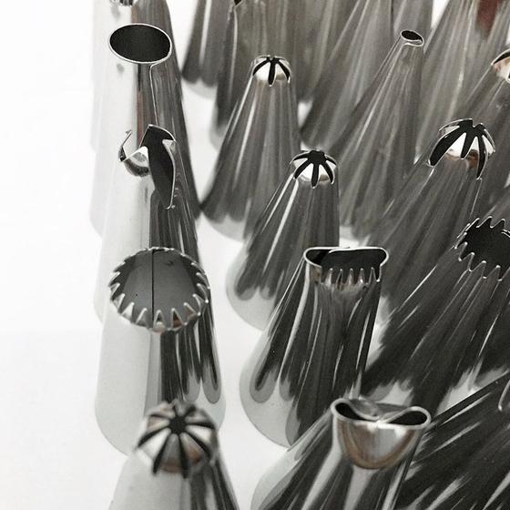 Kit 48 Peças Bico De Confeiteiro Inox Padeiro Confeitar Menor preço em Kit 48 Peças Bico De Confeiteiro Inox Padeiro Confeitar