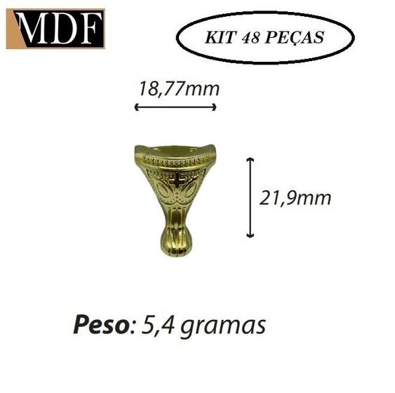 Imagem de Kit 48 Pezinho Medio para Caixa e Bandeja Dourado