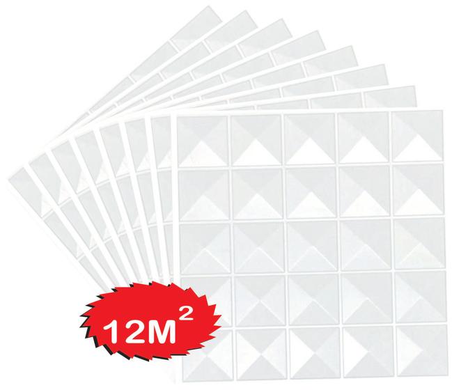 Imagem de Kit 48 placas 3d pvc ***auto adesiva*** modelo mini piramide