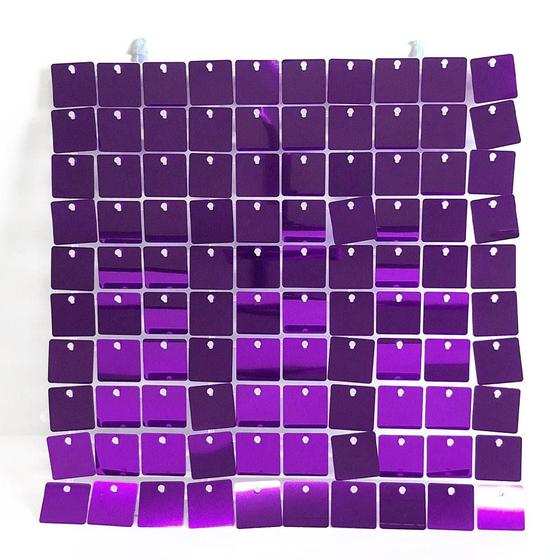 Imagem de Kit 49 Unidades Painel Decorativo Lantejoula Shimmer Wall Roxo