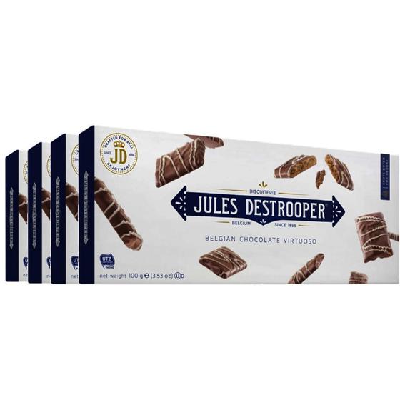 Imagem de Kit 4Un Biscoito Belga Jules Destrooper Chocolate Thins 100G