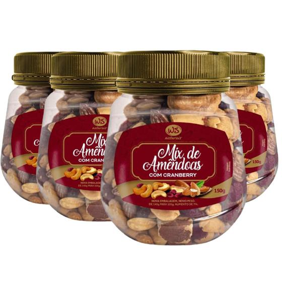 Imagem de Kit 4Un Mix Nuts De Amendoas E Cranberry Ws Naturais 150G