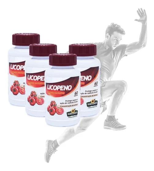 Imagem de Kit 4un Suplemento Licopeno Vitaminas Colágeno Selênio Antioxidante Rejuvenescimento 500mg 60 Cáps