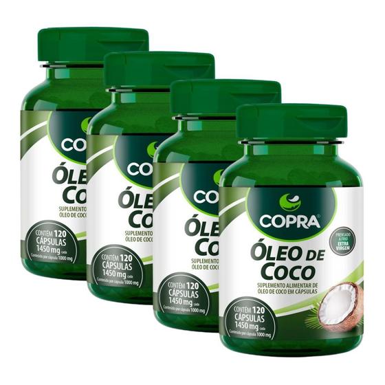 Imagem de Kit 4uni Óleo de Coco Extravirgem 120 cáps - Copra
