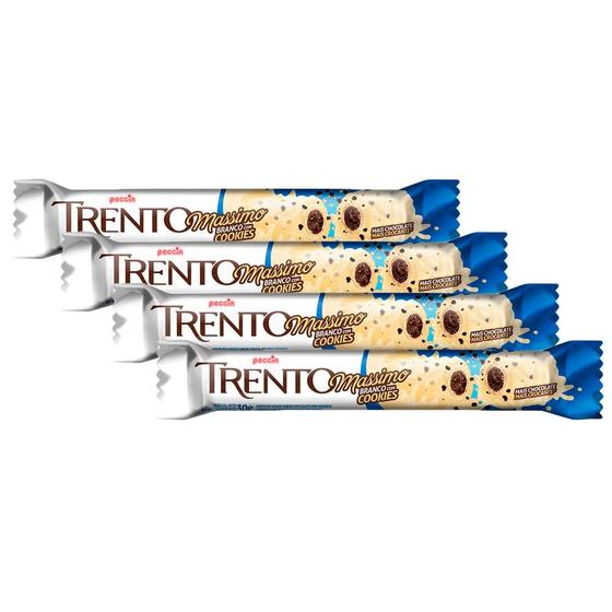 Imagem de Kit 4X 30g Chocolate Trento Massimo Branco com Cookies