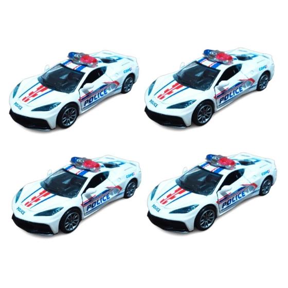 Imagem de Kit 4x Brinquedo carrinho policial de propulsão - AP TOYS