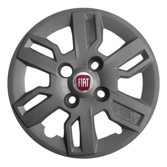Kit 4X Calota Fiat Uno Way Aro 13 Grafite 227Cb - Grid - Calota para ...