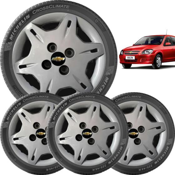 Kit 4X Calota Gm Corsa Celta Aro 13 Emblema Original 004Cb - Grid ...