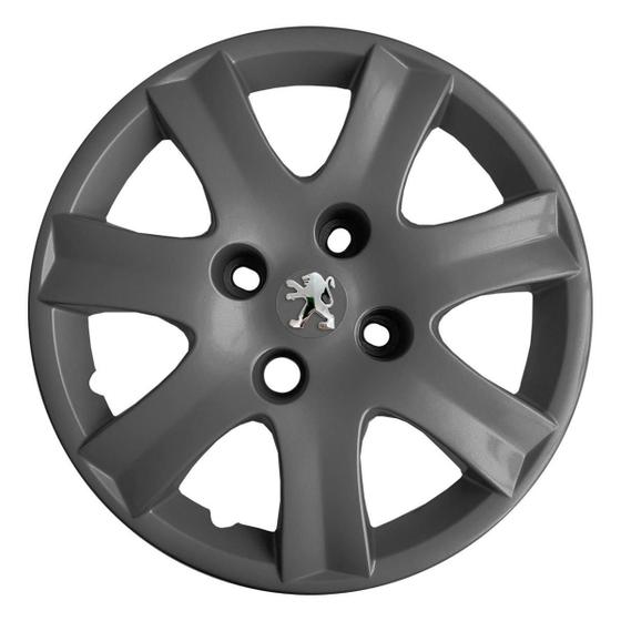 Kit 4X Calota Peugeot 206 207 Aro 14 Grafite 867Cb - Grid - Calota para ...