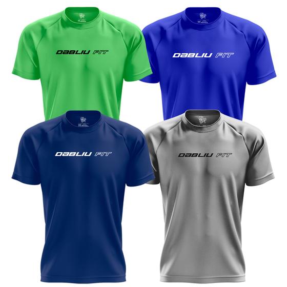 Imagem de Kit 4x Camisetas Dry Fit Treino Academia Basic Collection Dabliu Fit