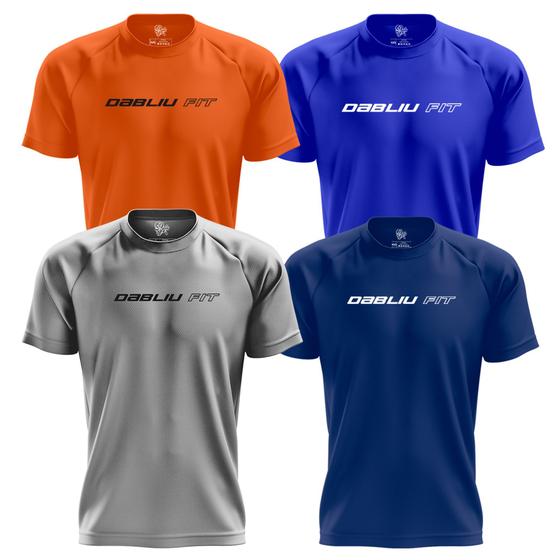 Imagem de Kit 4x Camisetas Dry Fit Treino Academia Basic Collection Dabliu Fit
