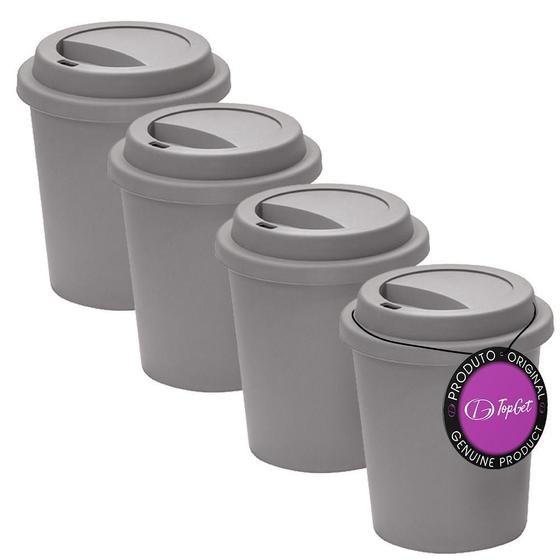 Imagem de Kit 4X Copos Para Viagem 350 Ml Nepal Topget - Cinza