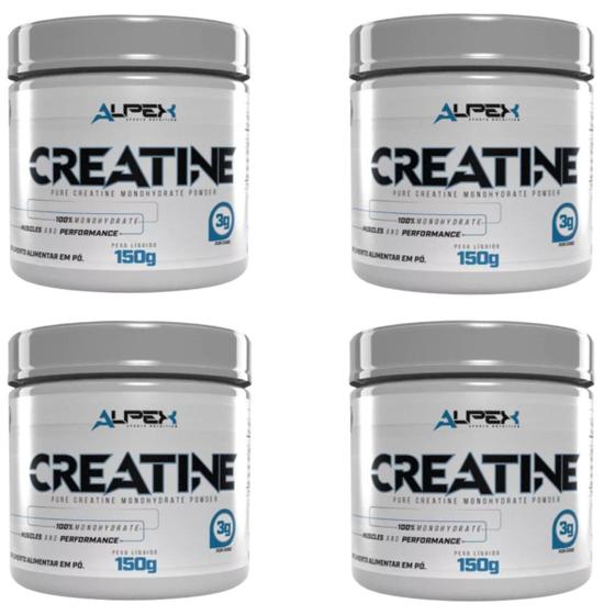 Imagem de Kit 4x Creatina Monohidratada 150g Pura Alpex Nutrition