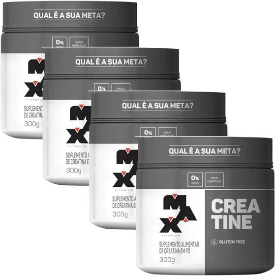 Kit 4x creatina titanium (300g) max titanium (4 potes) Menor preço em Kit 4x creatina titanium (300g) max titanium (4 potes)